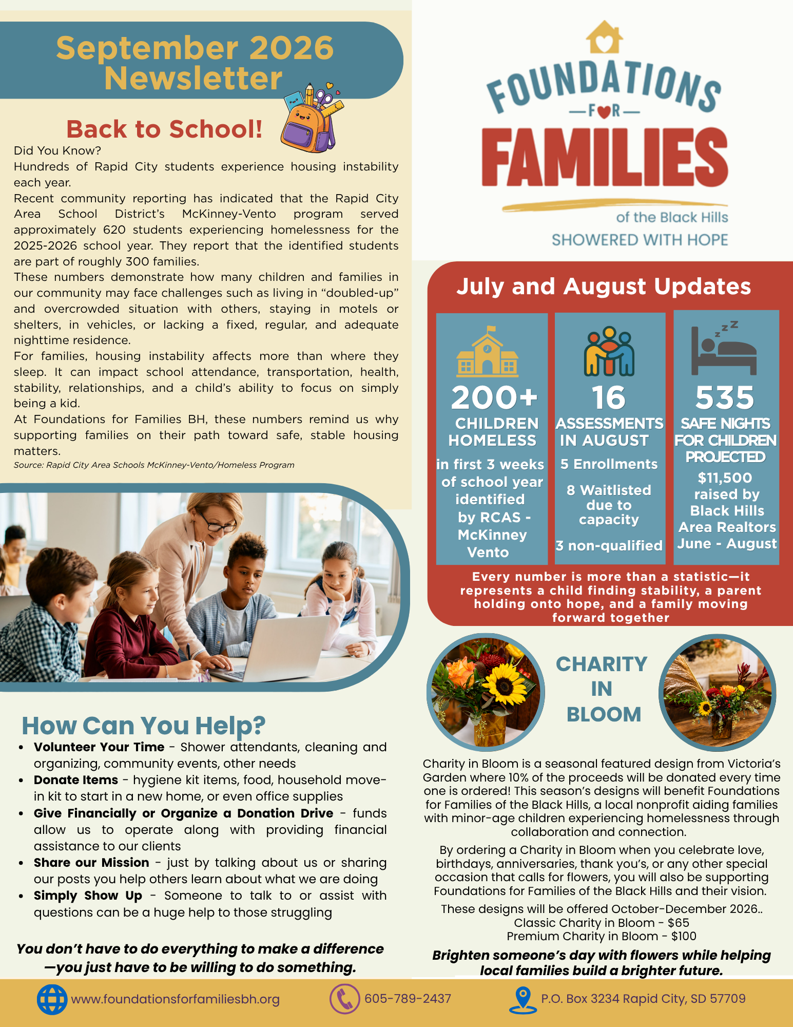 September 2026 Newsletter page 1